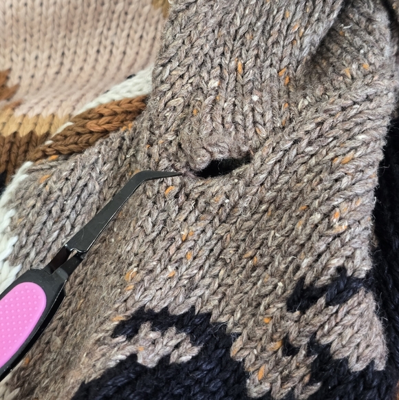 *VTG* BELLE POINTE Knit Horse Sweater, Vintage Horse Zip Up Sweater (3 HOLES) - Picture 10 of 14